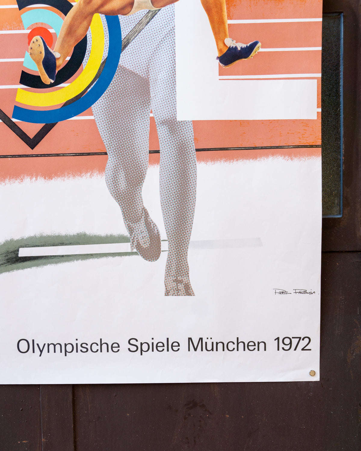 Manifesto vintage Olimpiadi Monaco 1972 Peter Phillips Hurdler – 1972