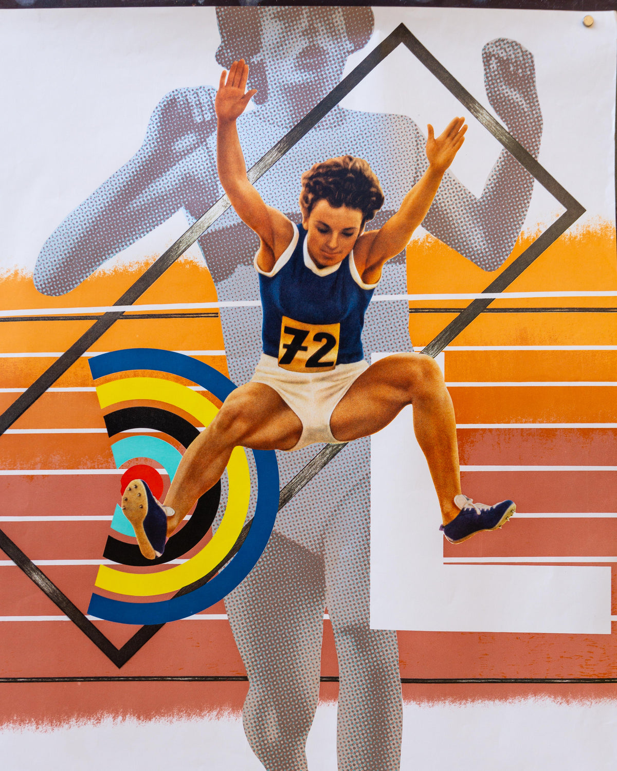 Manifesto vintage Olimpiadi Monaco 1972 Peter Phillips Hurdler – 1972