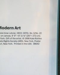 Manifesto Mark Rothko No. 5 / No. 22 MoMA New York con cornice – 2013