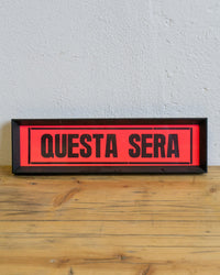 Insegna “Questa Sera” da cinema – anni ’70/’80