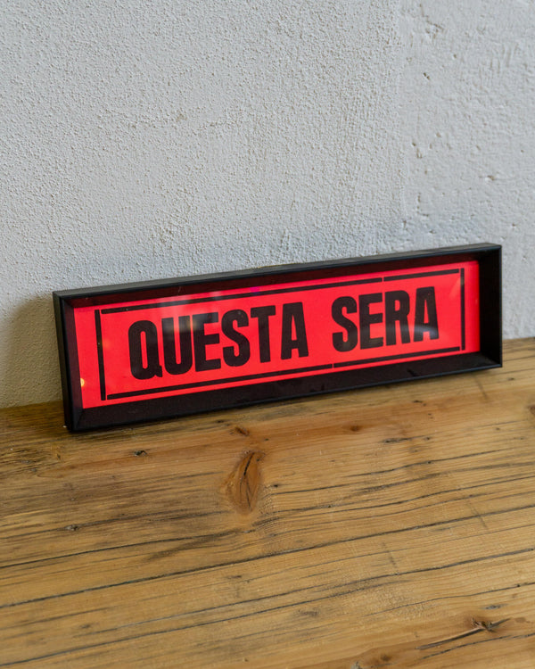 Insegna “Questa Sera” da cinema – anni ’70/’80