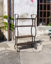 Mobile industriale vintage artigianale marrone e nero - 1960 Italia