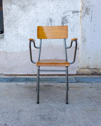 Sedia vintage da maestra con braccioli – anni '70