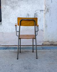 Sedia vintage da maestra con braccioli – anni '70