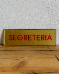 Insegna Segreteria Oro E Rossa – 1970 Italia