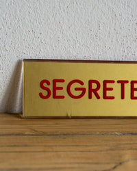 Insegna Segreteria Oro E Rossa – 1970 Italia
