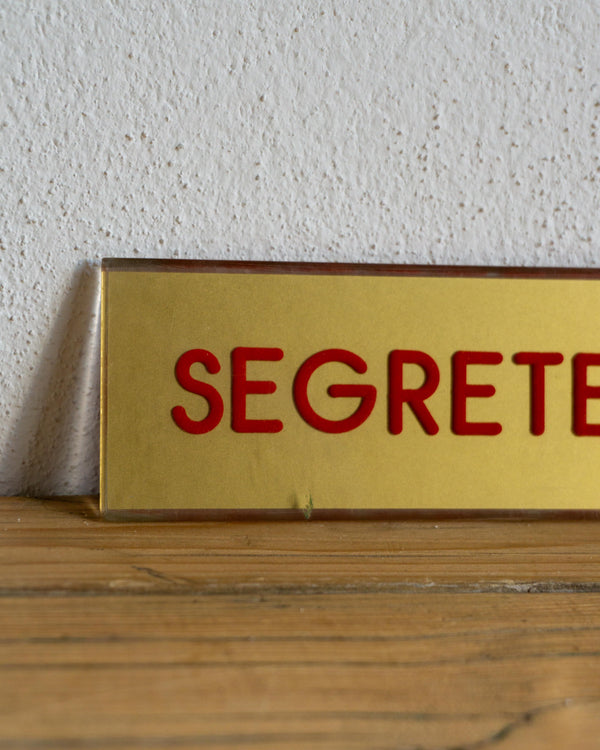 Insegna Segreteria Oro E Rossa – 1970 Italia