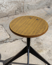 Sgabello Velca Legnano vintage in legno e metallo – 1970