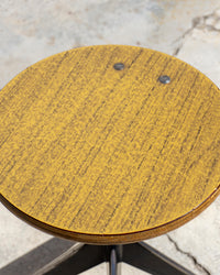 Sgabello Velca Legnano vintage in legno e metallo – 1970