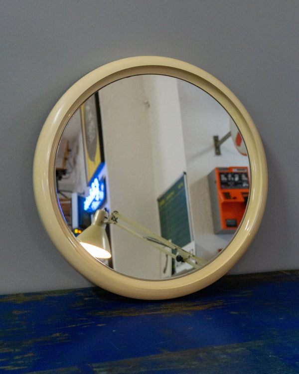 Specchio in plastica color panna – anni ’80