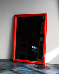 Specchio rettangolare rosso vintage - anni ’80