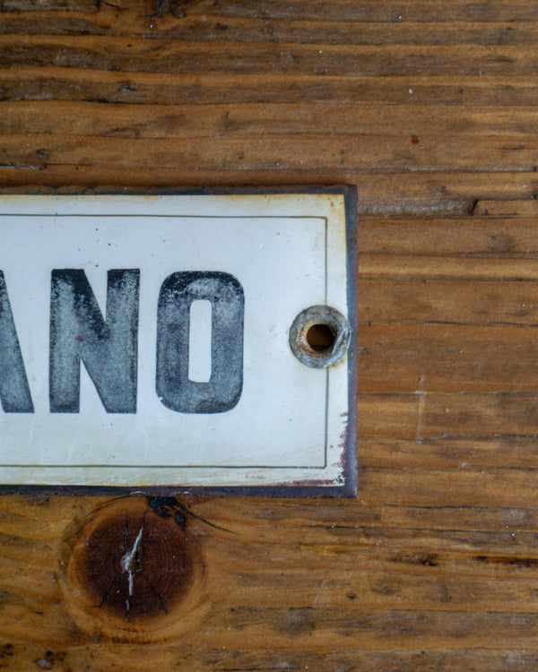Insegna smaltata “2 Piano” - smalto bombato