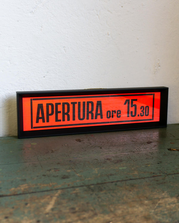 Insegna Cinema Riccione "Apertura ore 15.30" - anni ’80