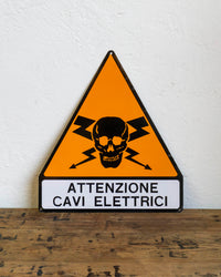 Insegna “Attenzione cavi elettrici” - 1980