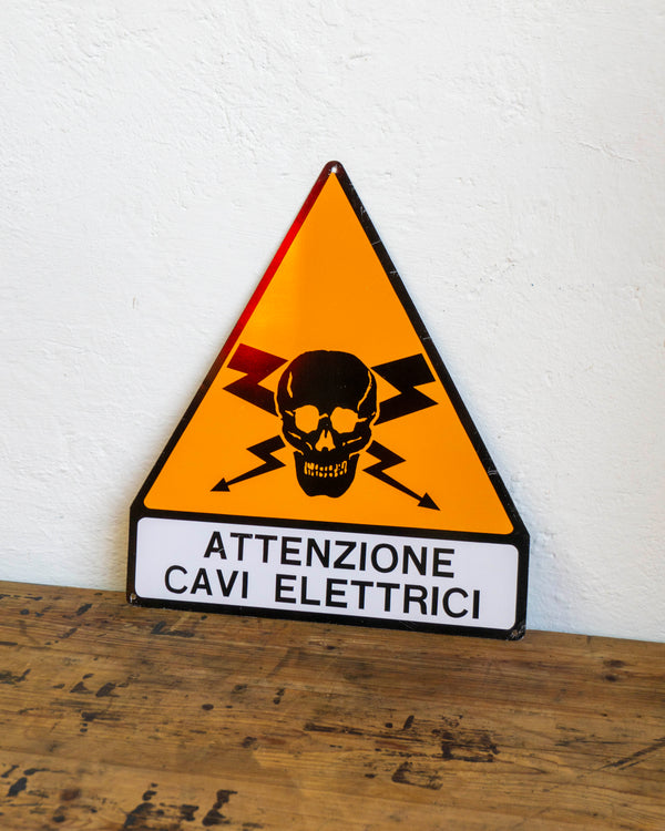 Insegna “Attenzione cavi elettrici” - 1980