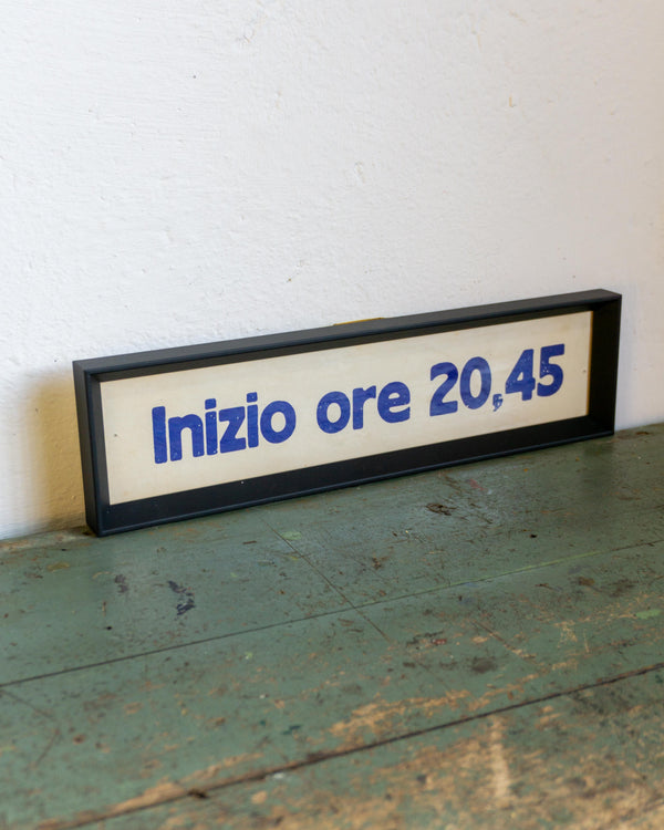 Insegna Cinema Piacenza "Inizio ore 20.45" - anni ’80