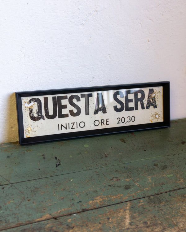 Insegna Cinema Roma Piacenza "Questa sera" - anni ’80