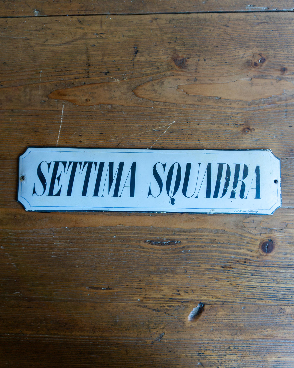 Insegna smaltata “Settima Squadra” anni ’40 - Smalteria E. Primi Milano