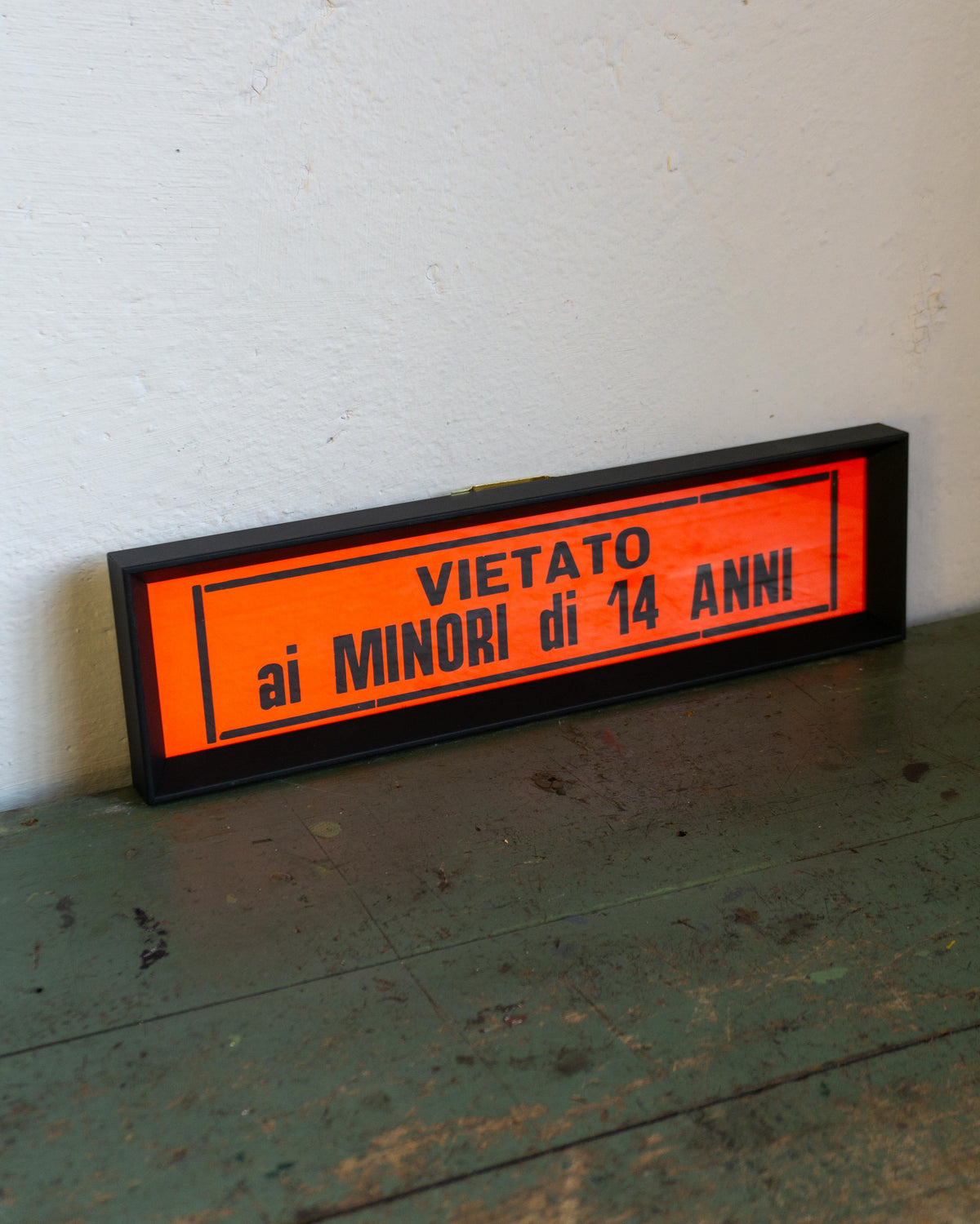 Insegna Cinema Riccione "Vietato ai minori di 14" - anni ’80