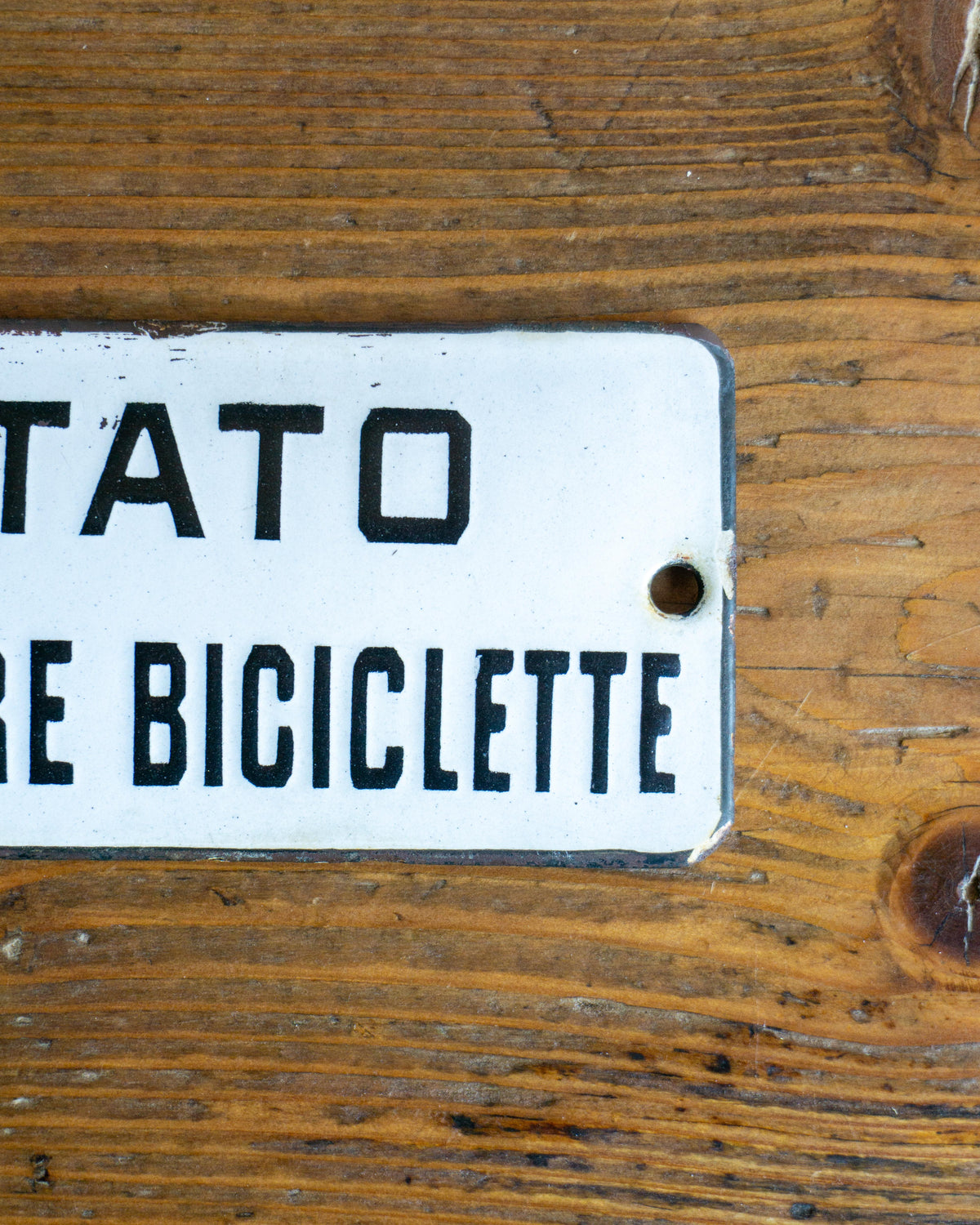 Insegna smaltata “Vietato Introdurre Biciclette” anni ’60 - Italia