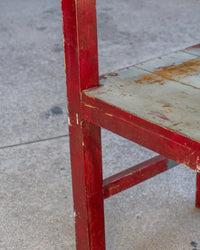 Grande tavolo scaffale industriale vintage in legno – 1970
