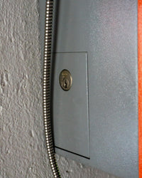Telefono pubblico SIP Rotor arancio e grigio - 1980