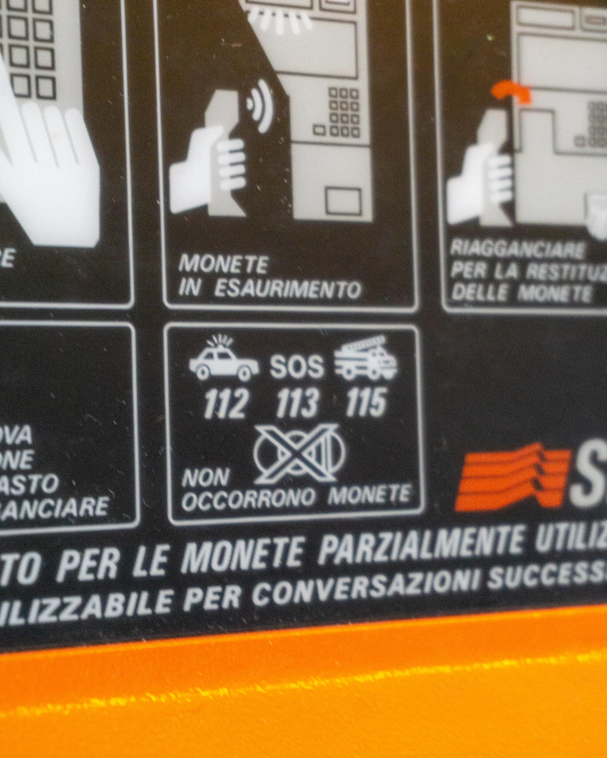 Telefono pubblico SIP Rotor arancio e grigio - 1980