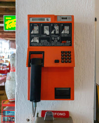 Telefono pubblico SIP Rotor arancio e grigio - 1980