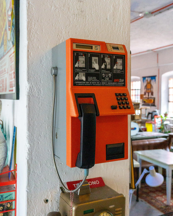 Telefono pubblico SIP Rotor arancio e grigio - 1980
