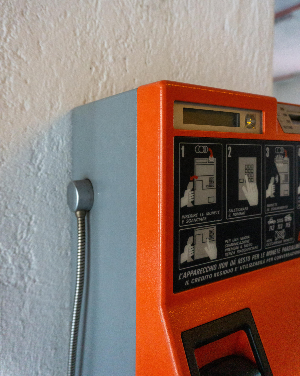 Telefono pubblico SIP Rotor arancio e grigio - 1980