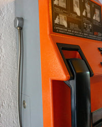 Telefono pubblico SIP Rotor arancio e grigio - 1980