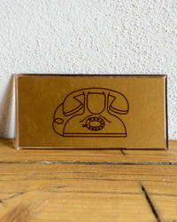 Insegna Telefono Oro E Bordeaux – 1960 Italia
