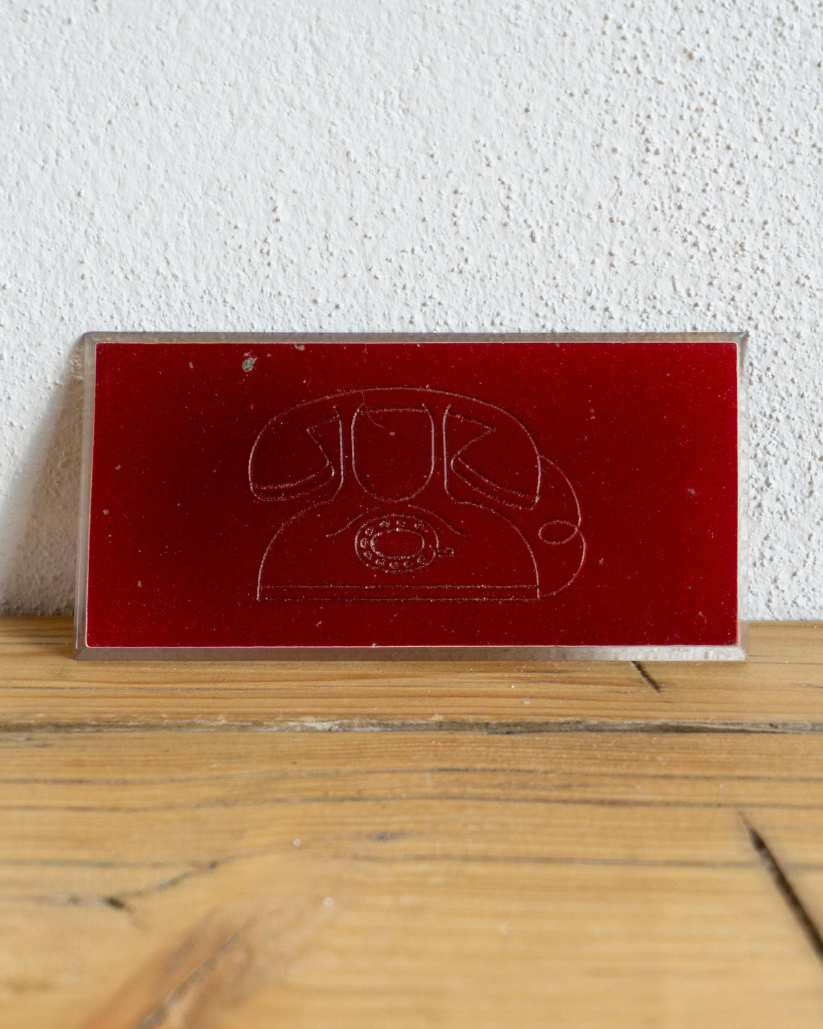 Insegna Telefono Oro E Bordeaux – 1960 Italia