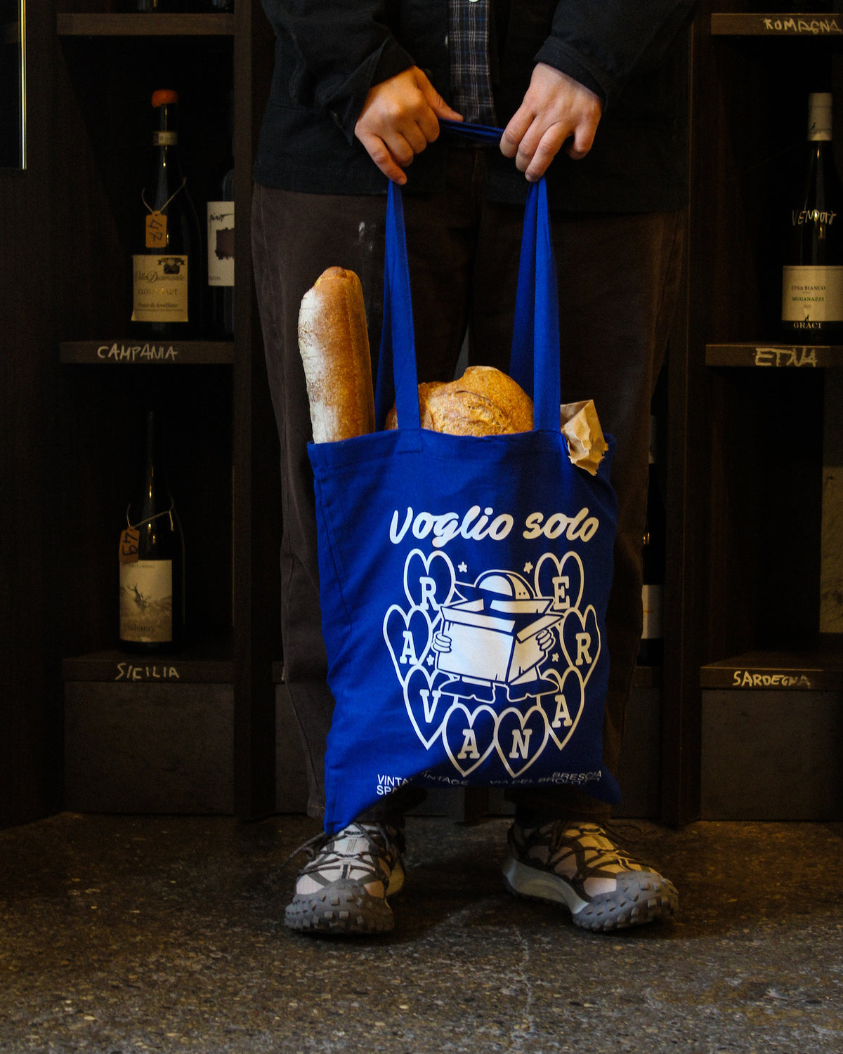 Tote Bag “Voglio Solo Ravanare” - Blu Elettrico