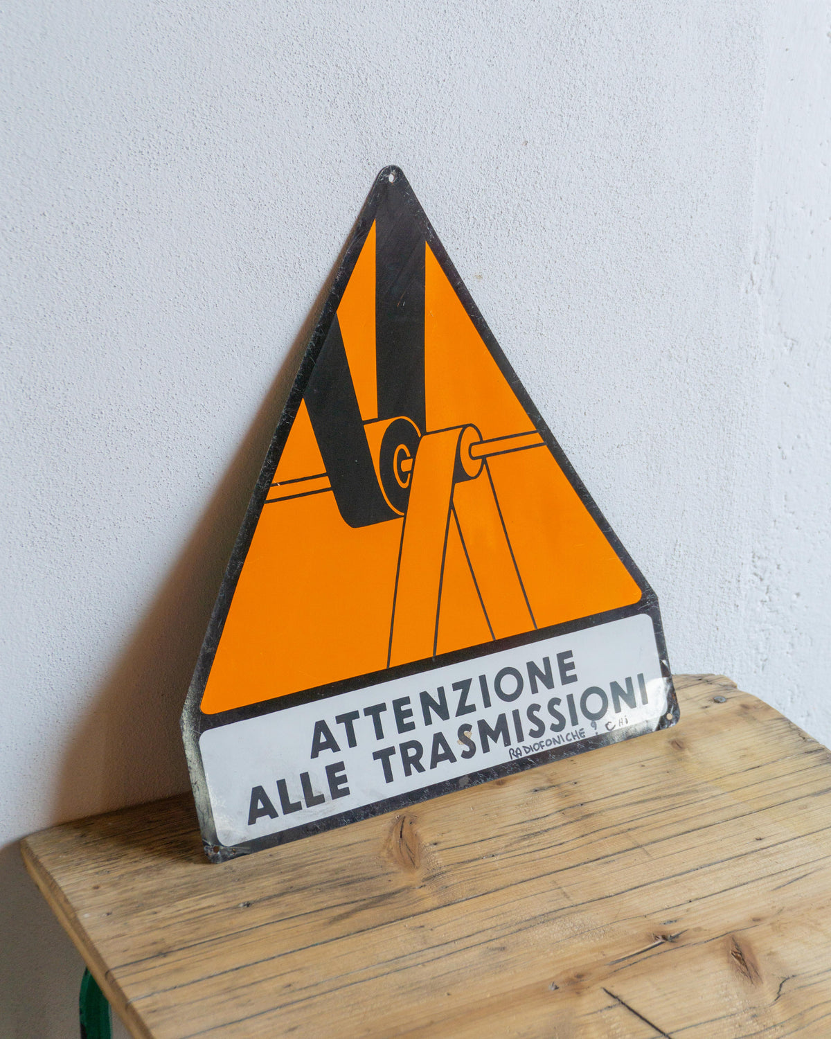 Insegna sicurezza sul lavoro anni ’70–’80 – Trasmissioni