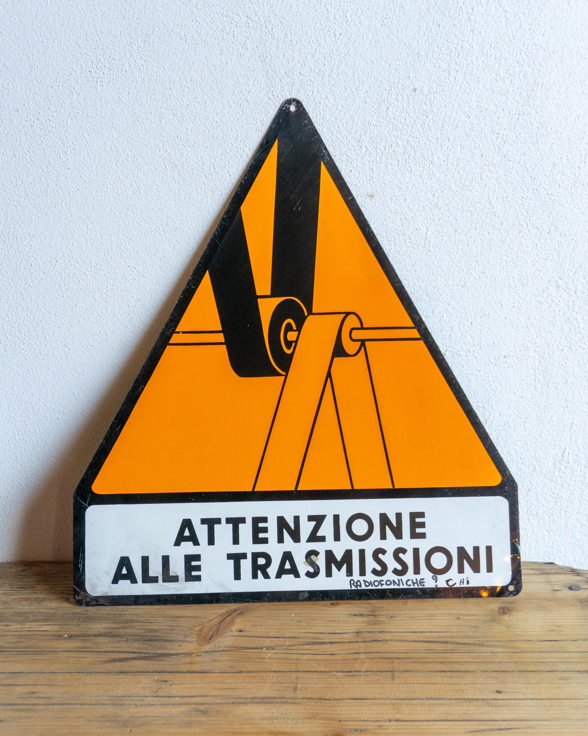 Insegna sicurezza sul lavoro anni ’70–’80 – Trasmissioni