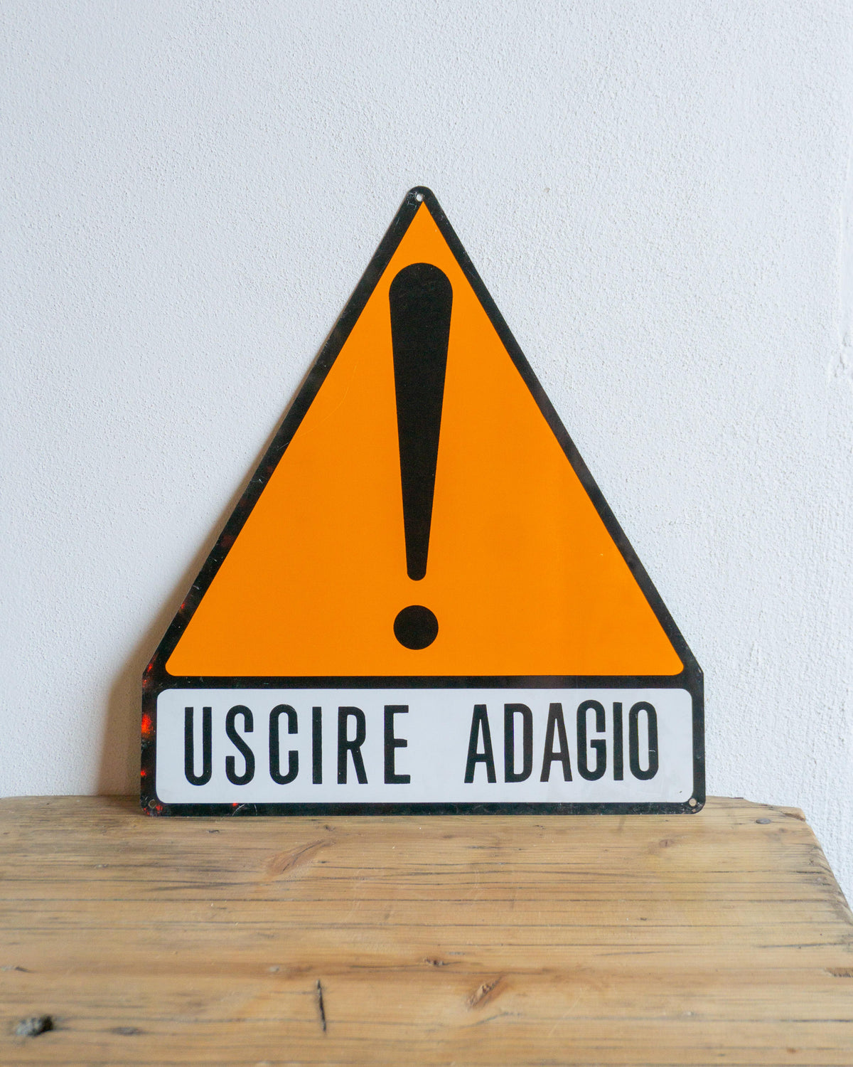 Insegna sicurezza sul lavoro 1970/80 - Uscire Adagio