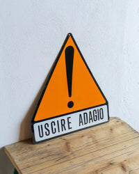 Insegna sicurezza sul lavoro 1970/80 - Uscire Adagio