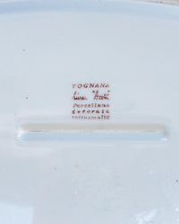 Vassoio in Ceramica Bianca con Bordo Marrone – Vintage