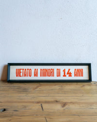 Insegna cinema “Vietato ai minori di 14 anni” – Italia 1960–70