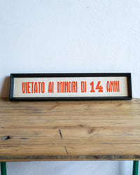 Insegna cinema “Vietato ai minori di 14 anni” – Italia 1960–70