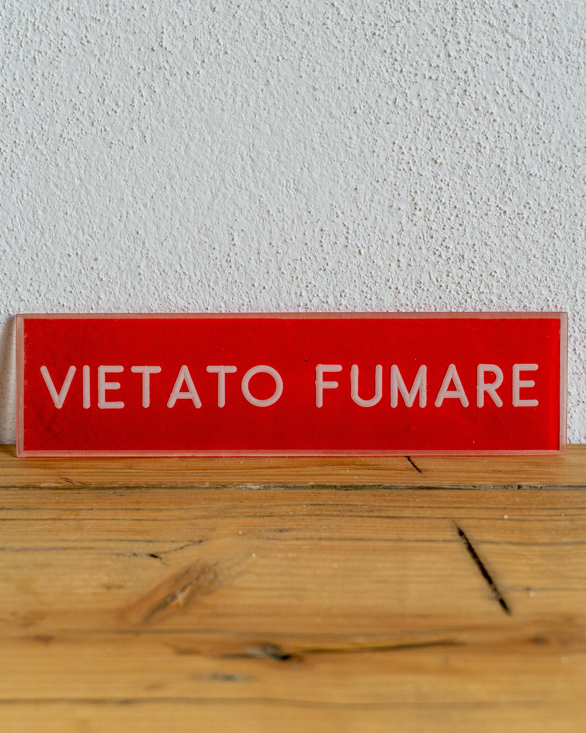 Insegna Vietato Fumare Rossa E Panna – 1980 Italia