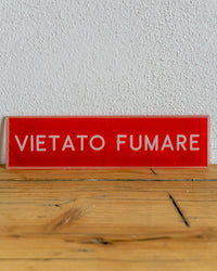 Insegna Vietato Fumare Rossa E Panna – 1980 Italia
