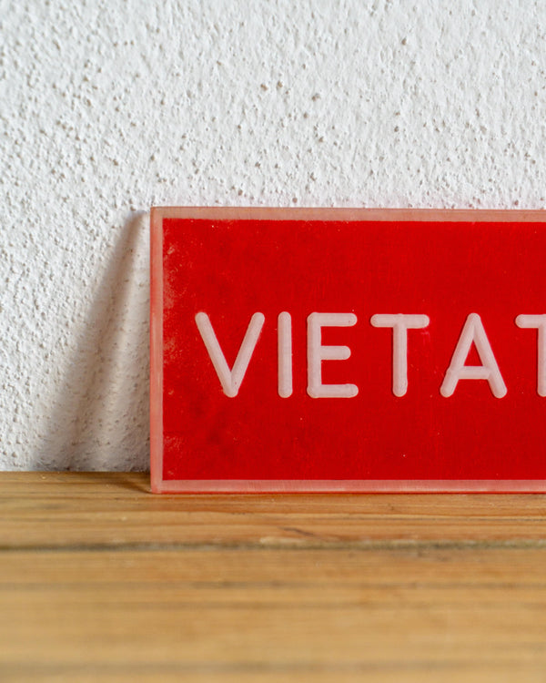 Insegna Vietato Fumare Rossa E Panna – 1980 Italia