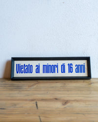 Insegna cinema “Vietato ai minori di 16 anni” – Italia 1960–70