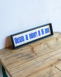 Insegna cinema “Vietato ai minori di 16 anni” – Italia 1960–70